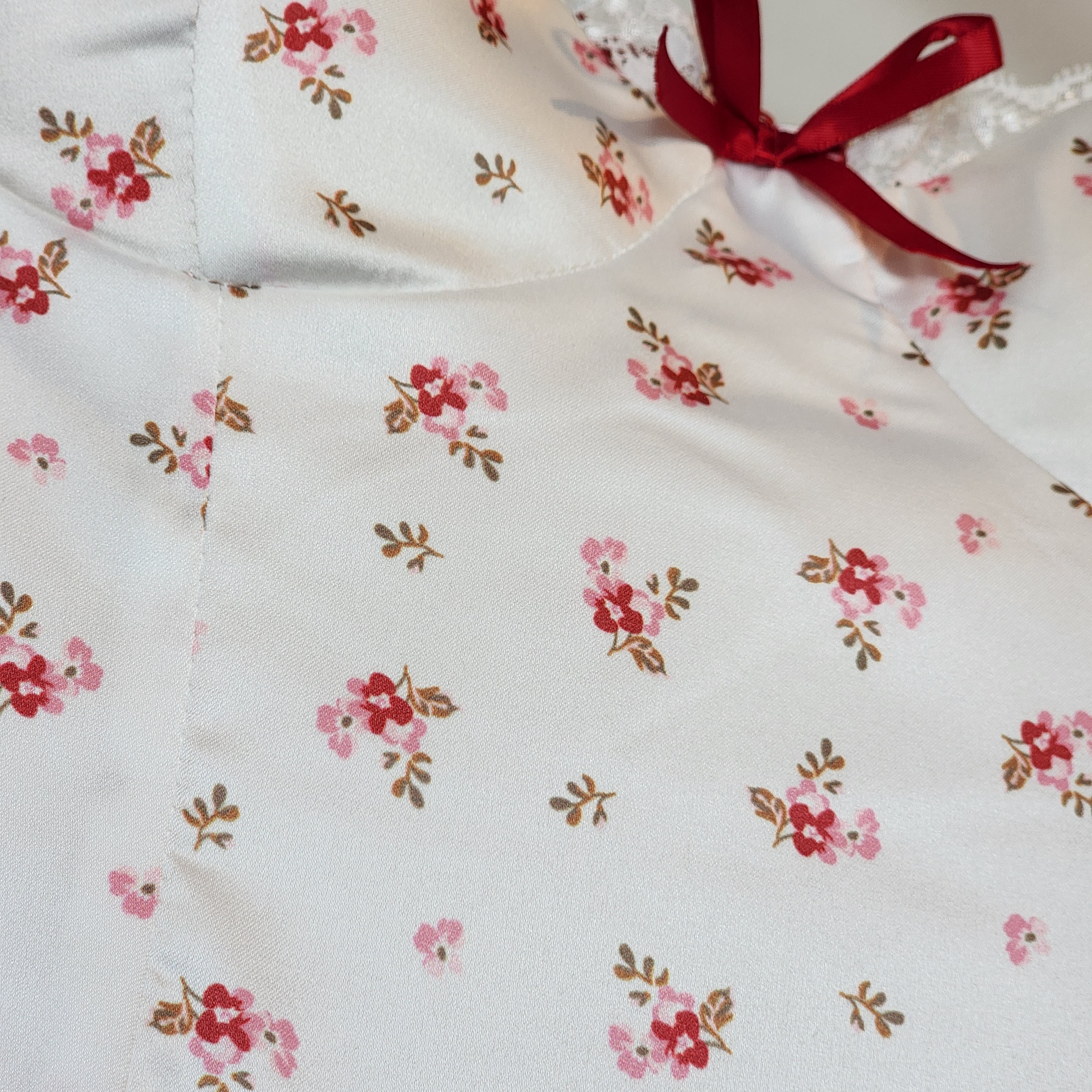 Midnight Rose Floral Mini Dress- Red