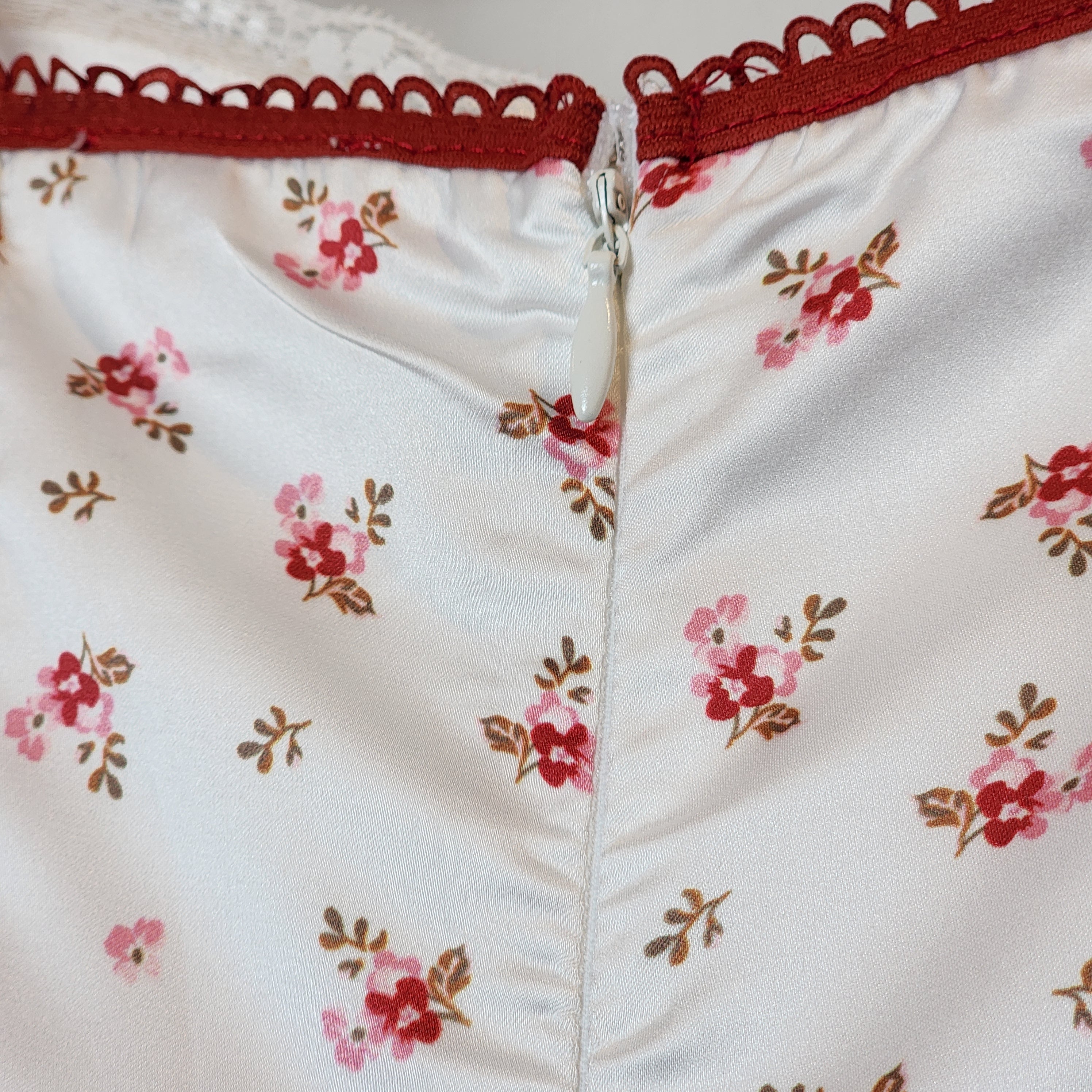 Midnight Rose Floral Mini Dress- Red